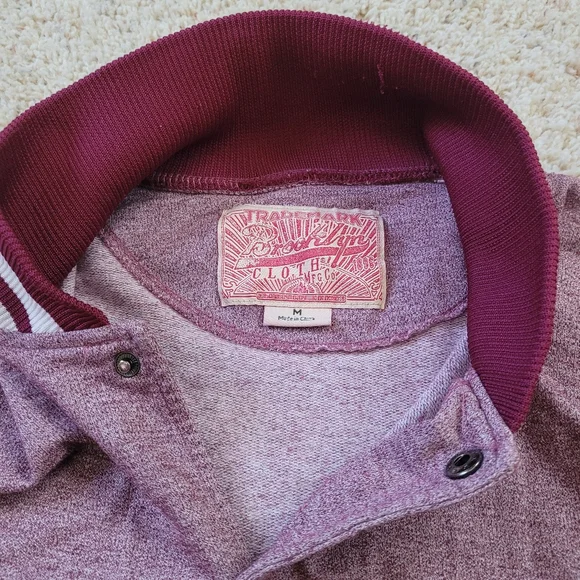 Trademark Brooklyn Cloth Burgundy Varsity Jacket Mens M Retro 90s Streetwear - Picture 6 of 14